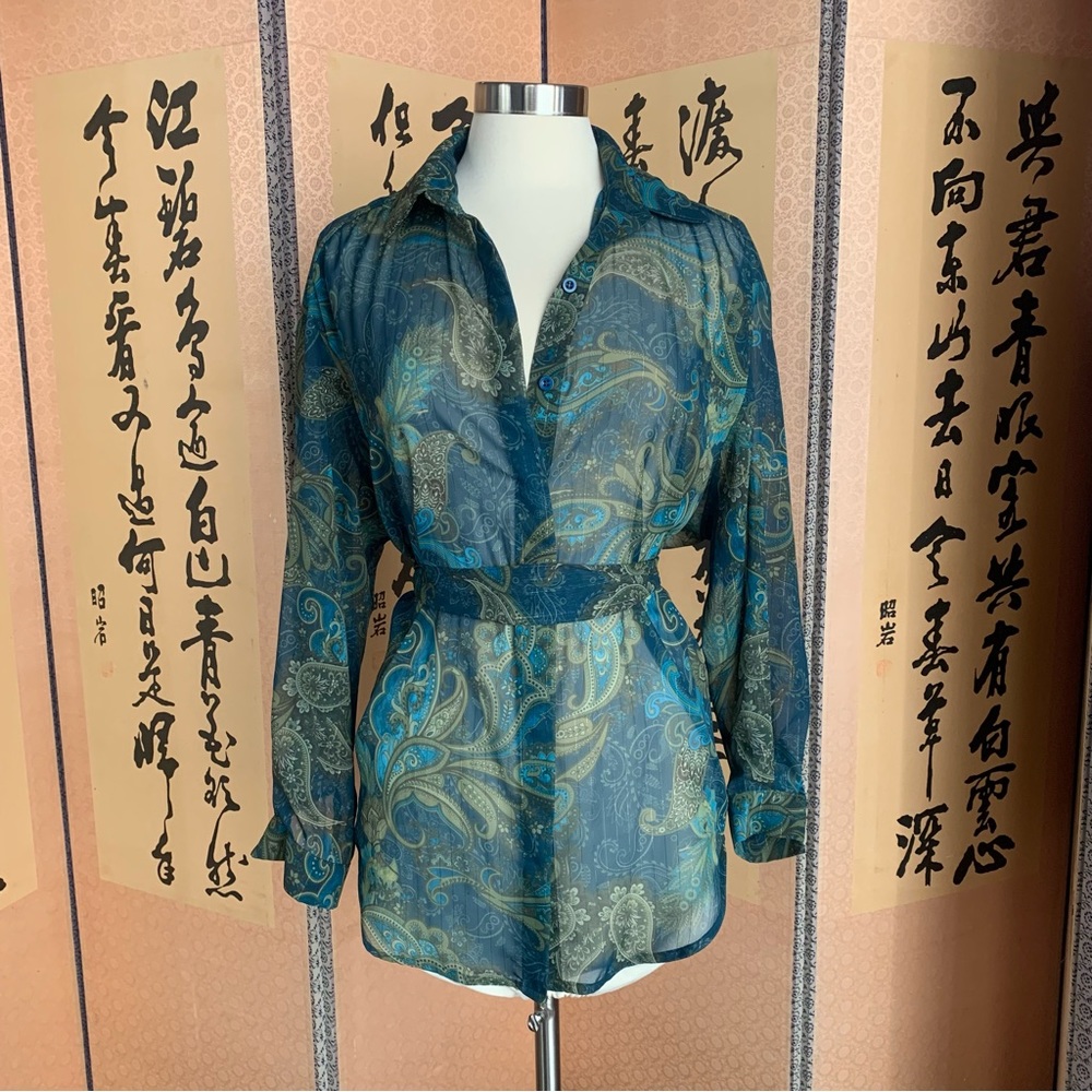 Green paisley disco shirt